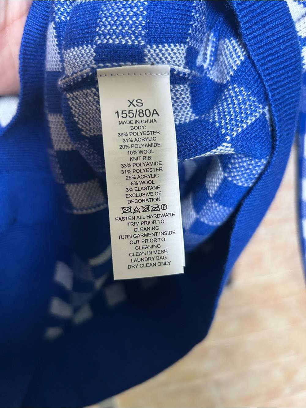 Kate Spade New York Gingham Scalloped Cardigan Blueberry NWT old money preppy - Picture 4 of 4